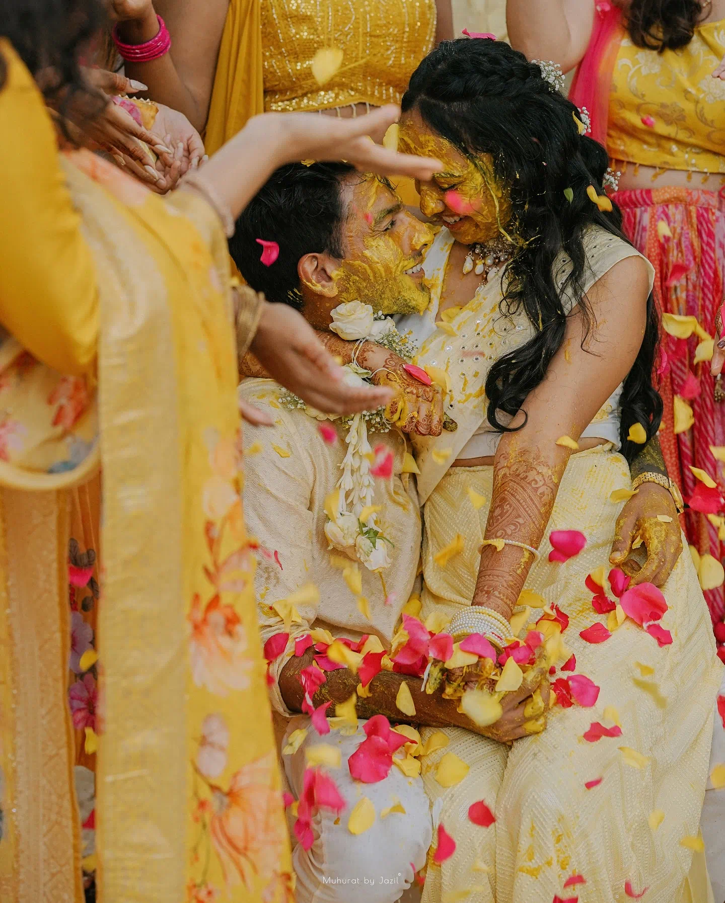 A couple celebrating their wedding day